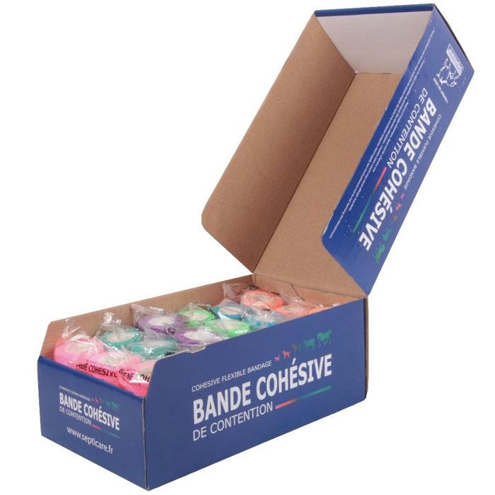 Bande cohésives coloris fluo - lot de 18 bande de contention